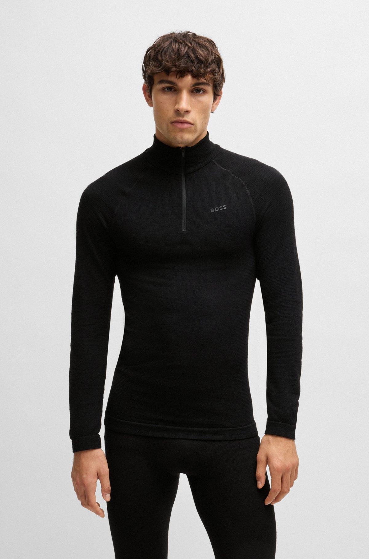 BOSS SKI BASE LAYER TOP IN WOOL-BLEND JACQUARD - 2