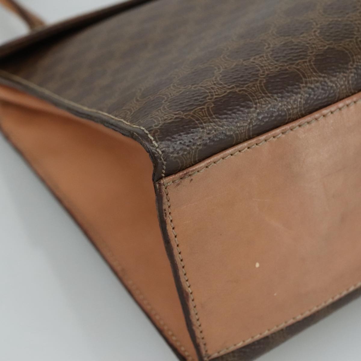 CELINE Macadam Canvas Hand Bag Pvc Leather Brown - 14