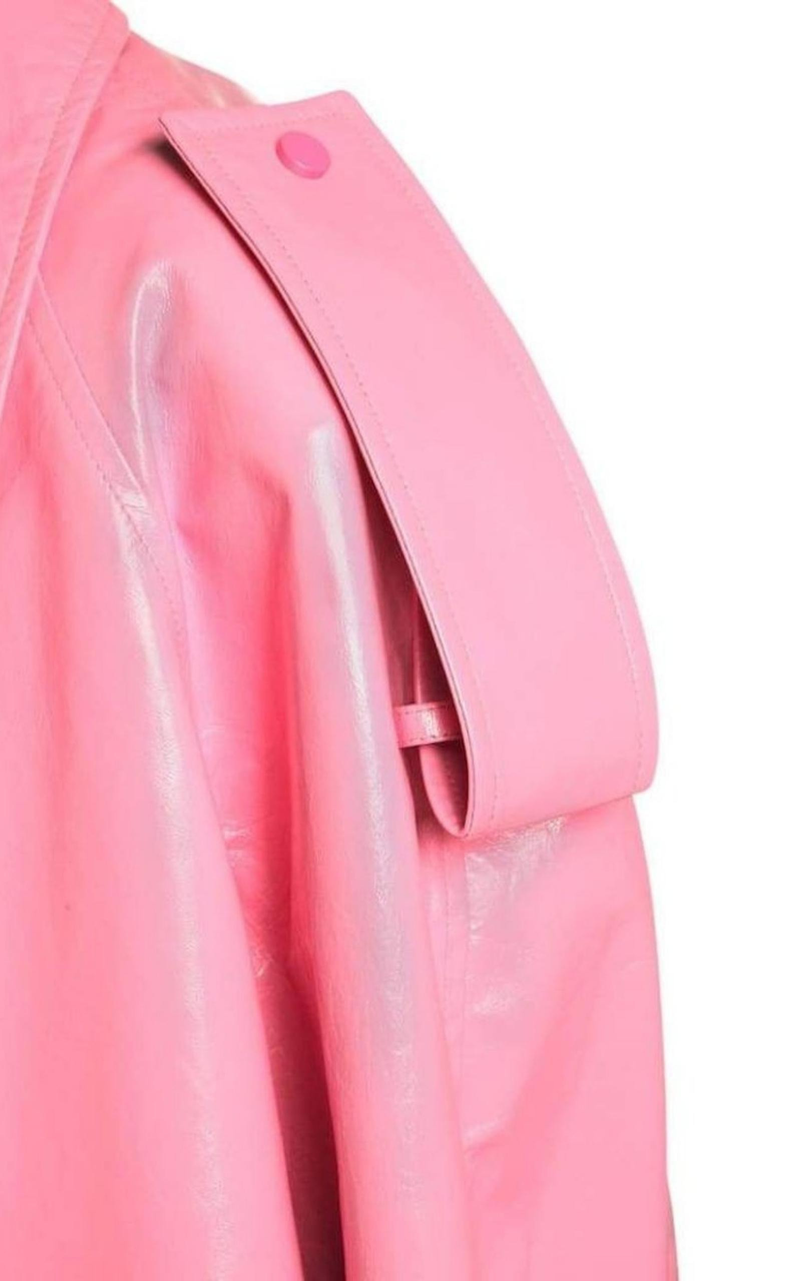 Convertible Crinkled Glossed-leather Trench Coat - 9