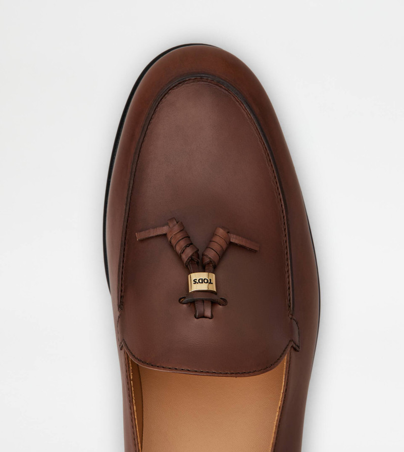 MULE LOAFERS IN LEATHER - BROWN 5