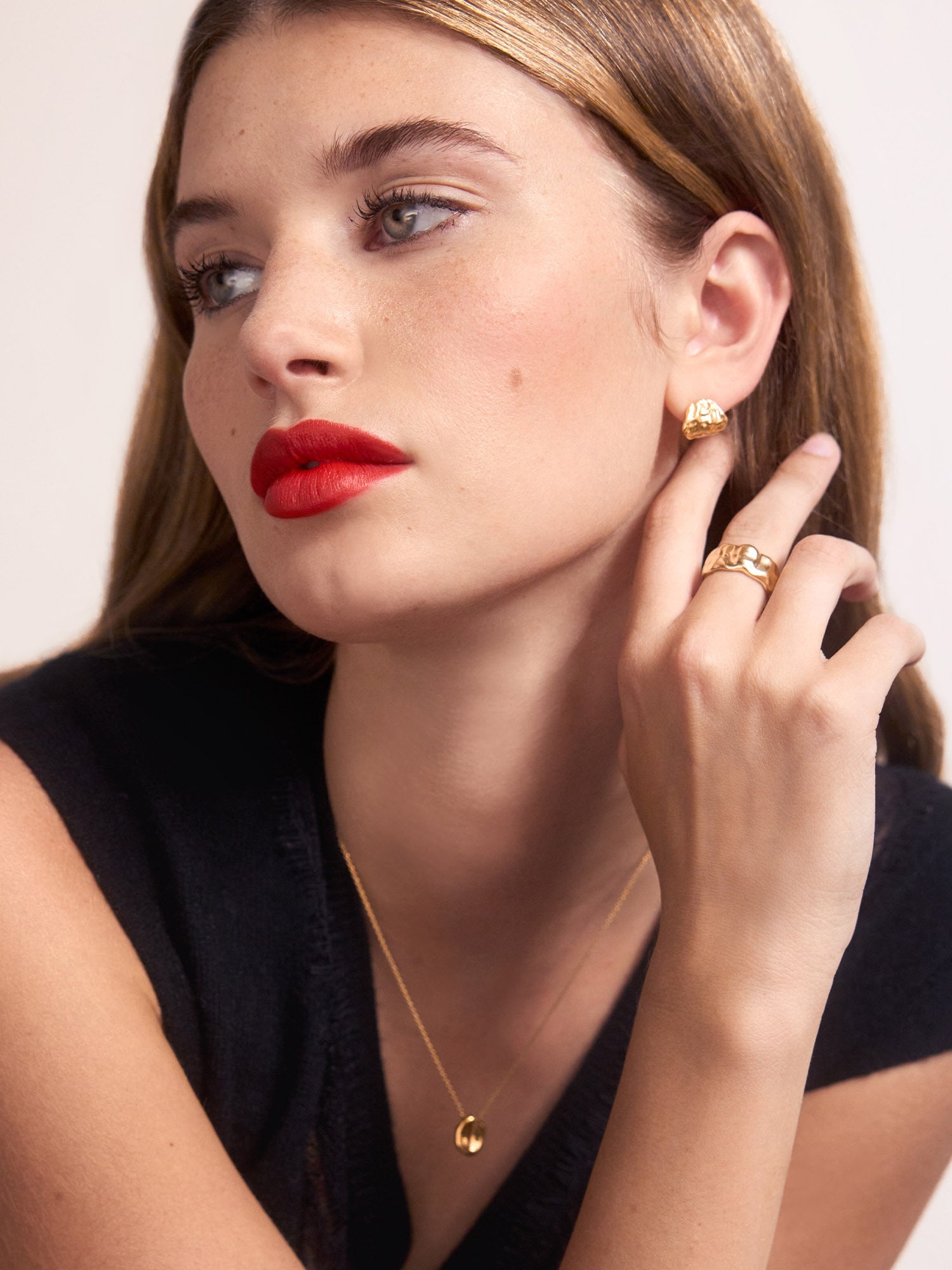 Golden Waves Molten Cuff Earrings - 3