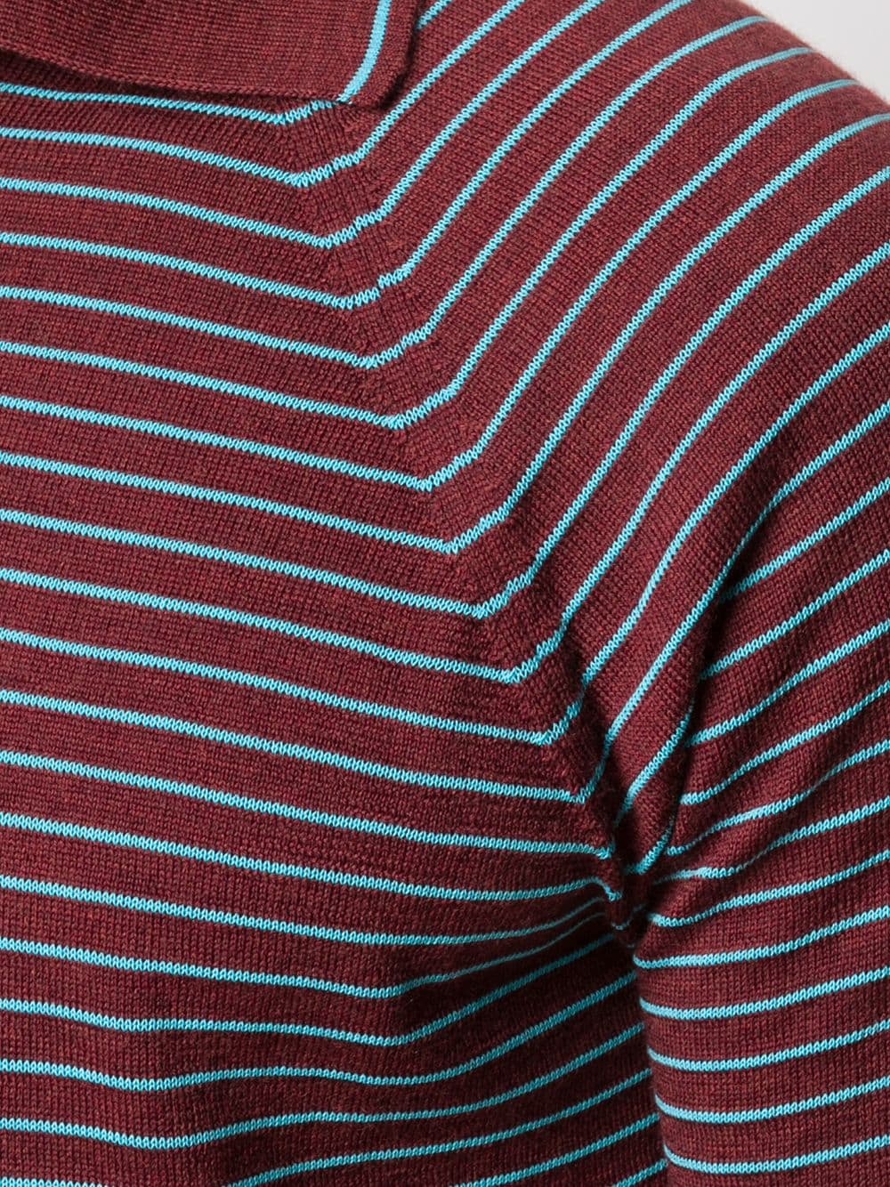 striped knitted polo shirt - 5