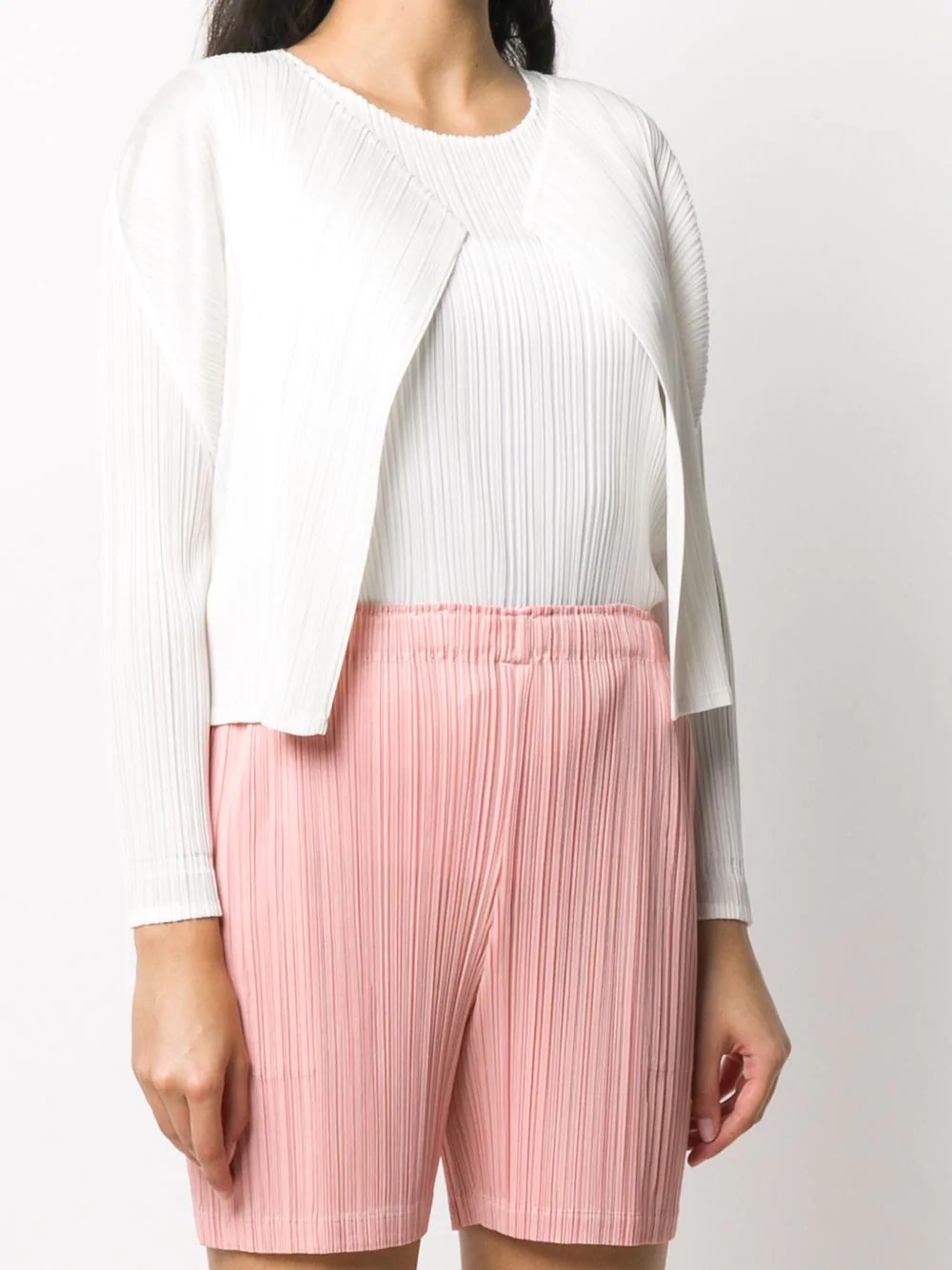 micro-pleated cropped jacket - 3