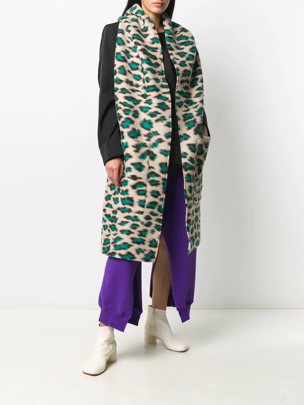 oversized leopard print scarf - 2