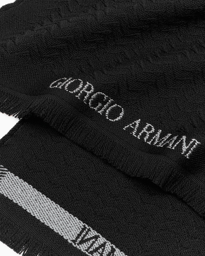 GIORGIO ARMANI JACQUARD VIRGIN-WOOL SCARF outlook