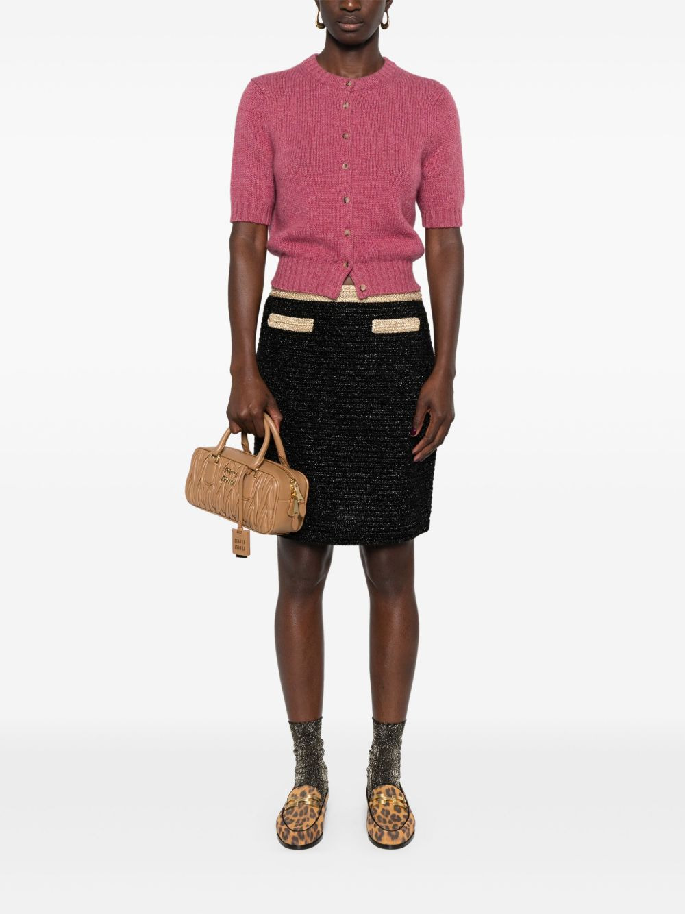 lamé knitted miniskirt - 2