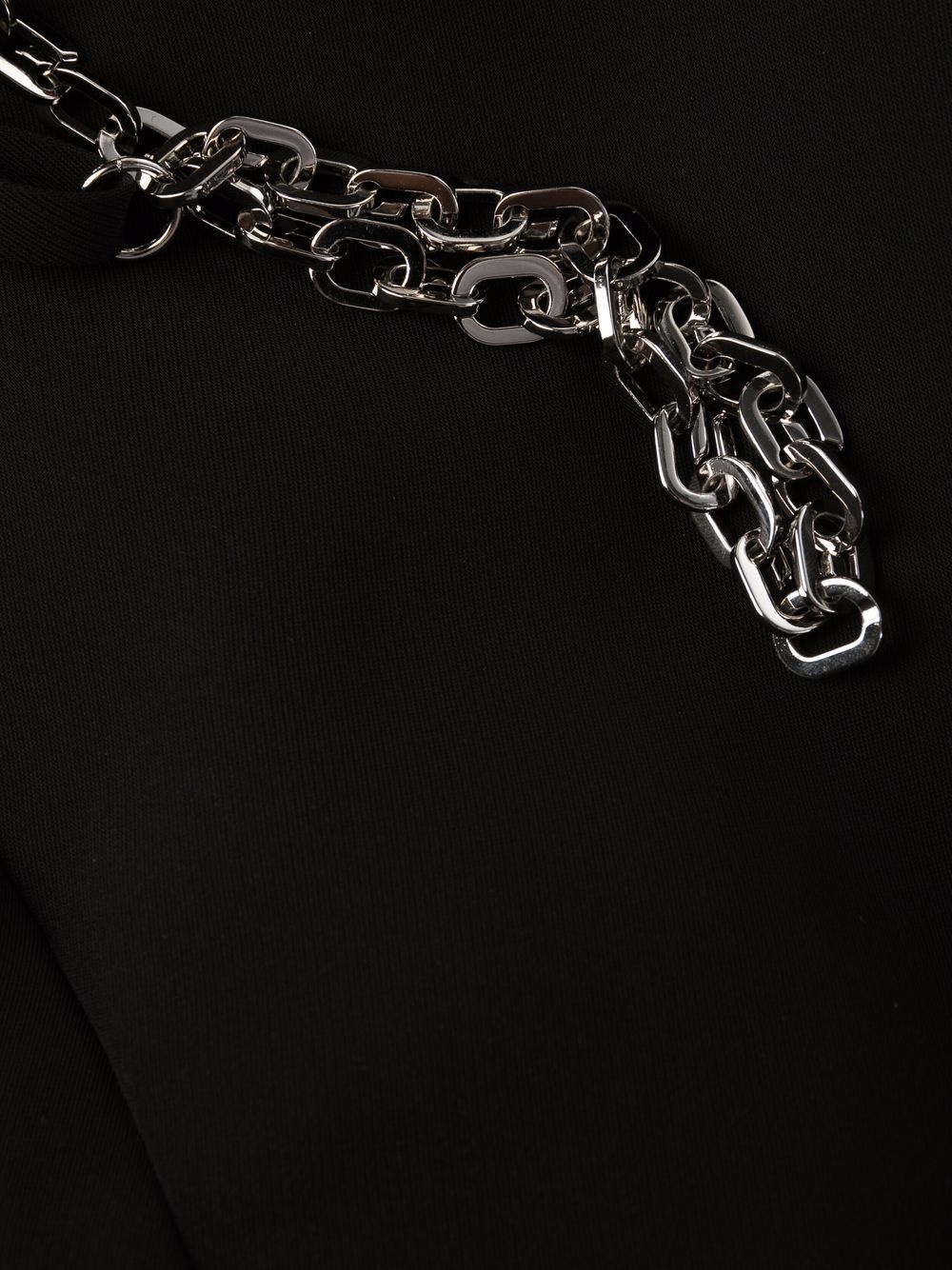 chain-strap asymmetric-neck dress - 8