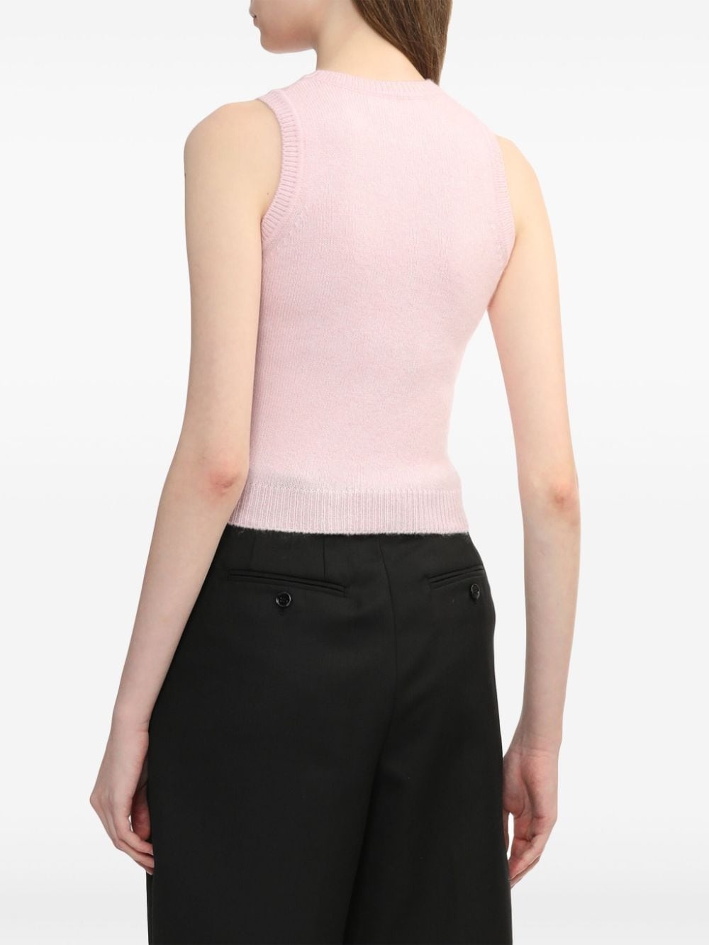 floral-appliqué vest - 4