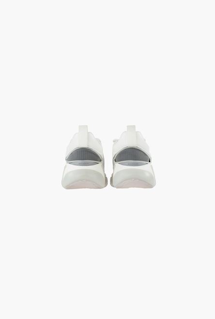 White and grey leather and mesh B-Runner sneakers - 3