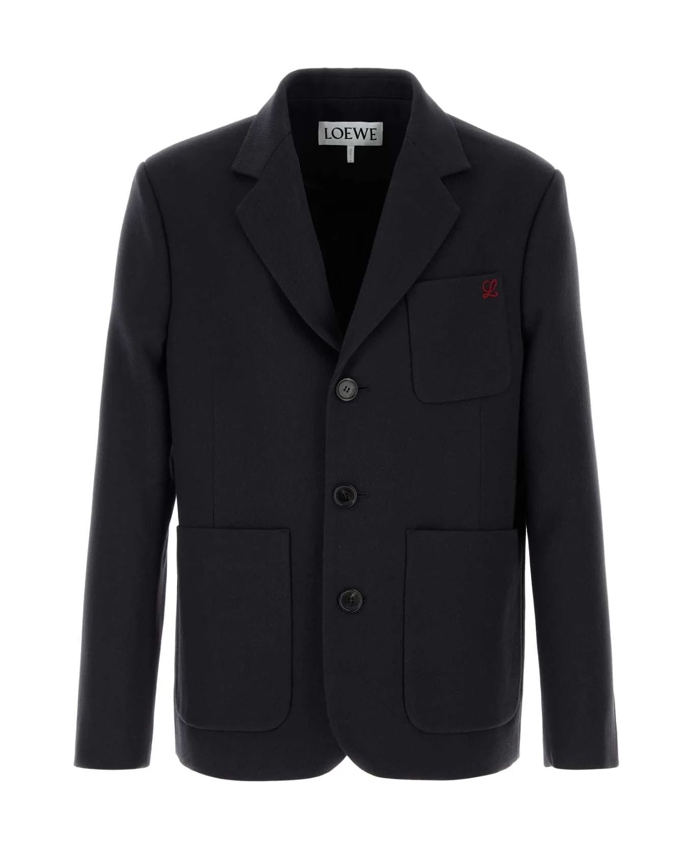 Navy Blue Wool Blazer - 1