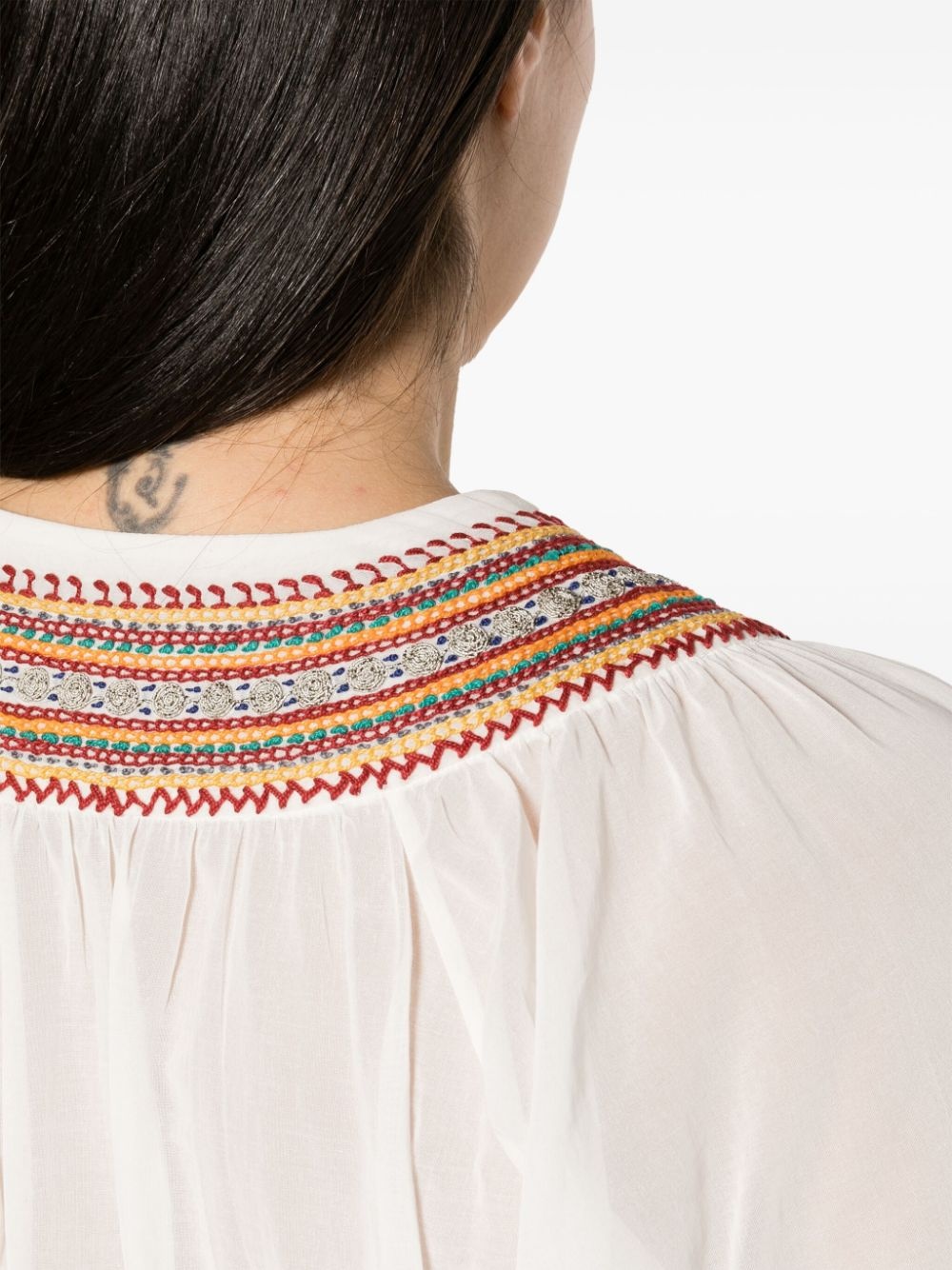 embroidered cotton blouse - 5