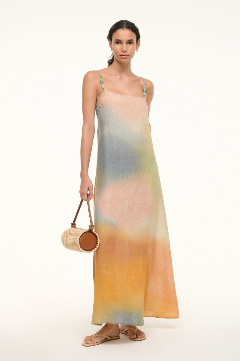 STAUD STAUD LAURA LINEN DRESS PASTEL CLOUDS outlook
