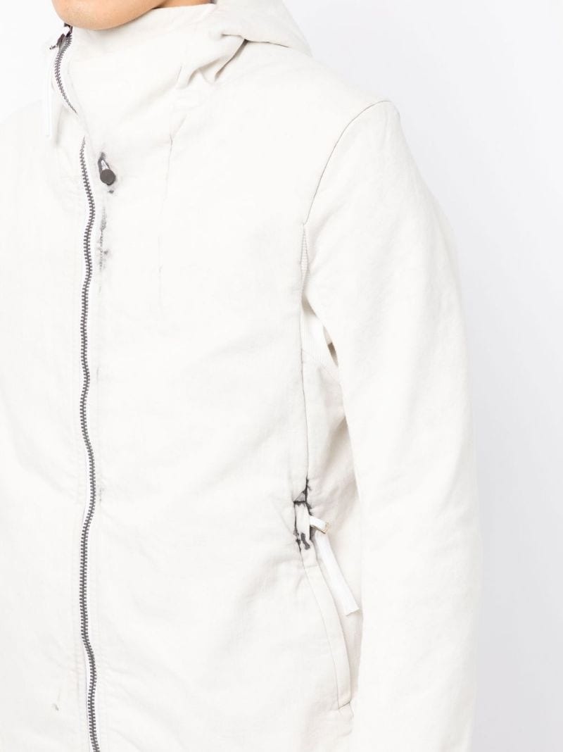 off-centre zip-up hooded jacket - 5