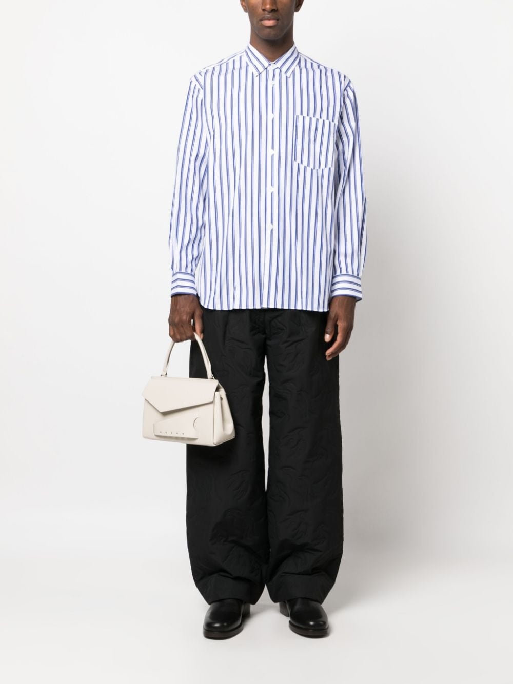 striped long-sleeve cotton shirt - 2