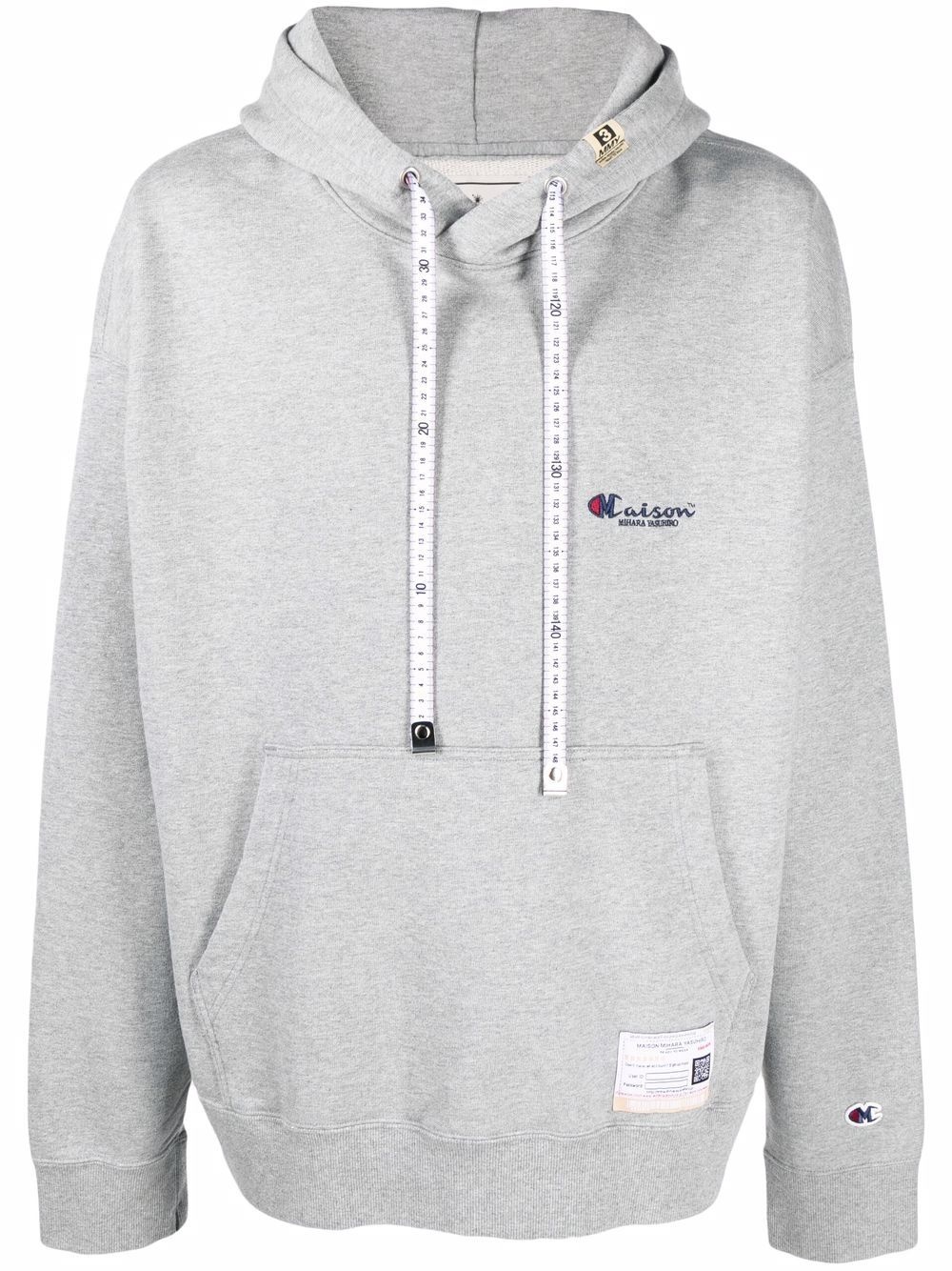 logo-print drawstring hoodie - 1