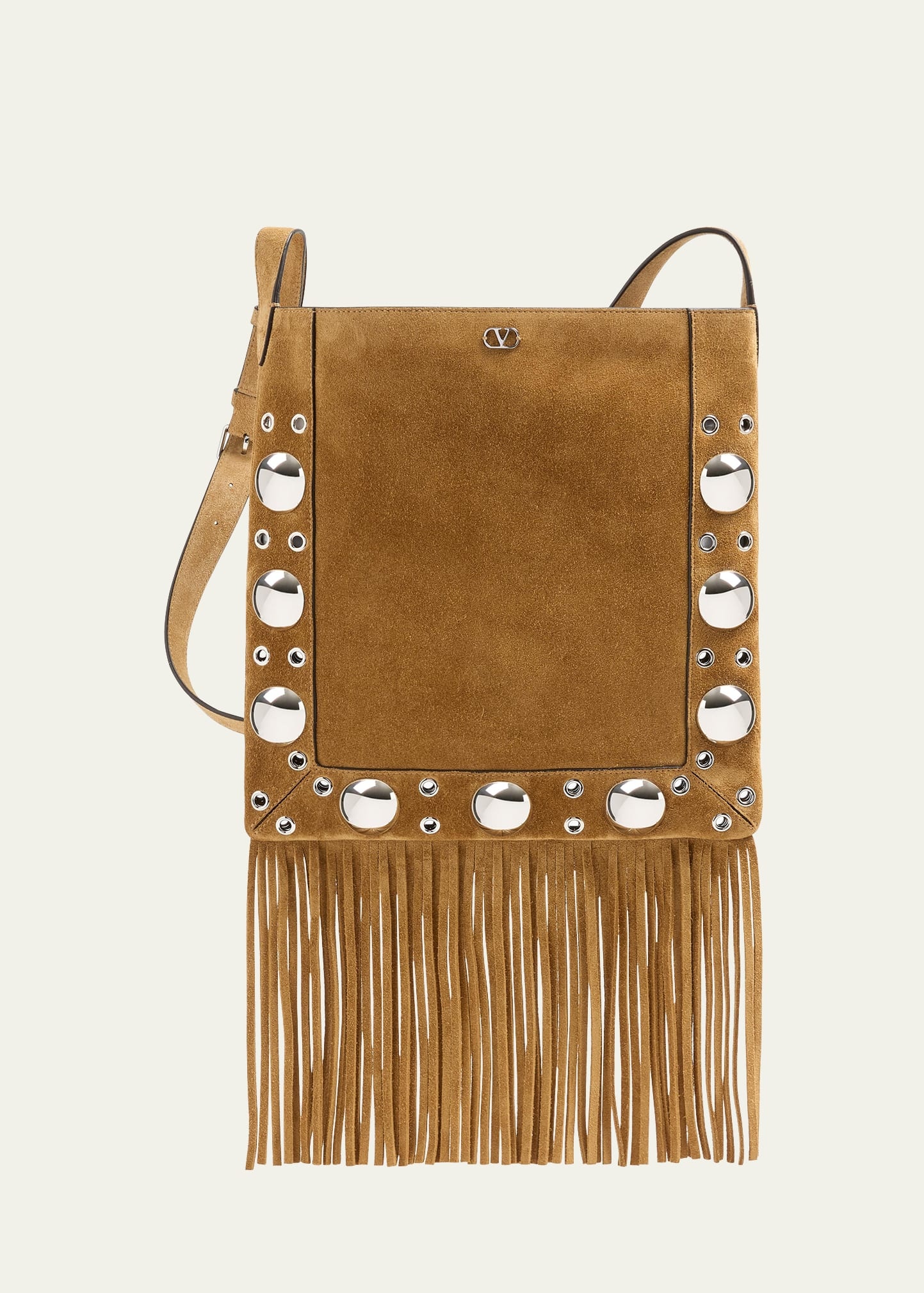 Nellcote Studded Fringe Suede Crossbody Bag - 1