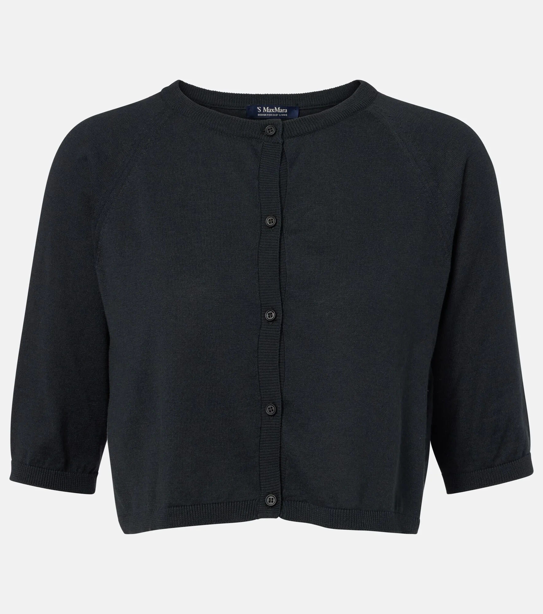Cropped cotton, silk and cashmere cardigan - 1