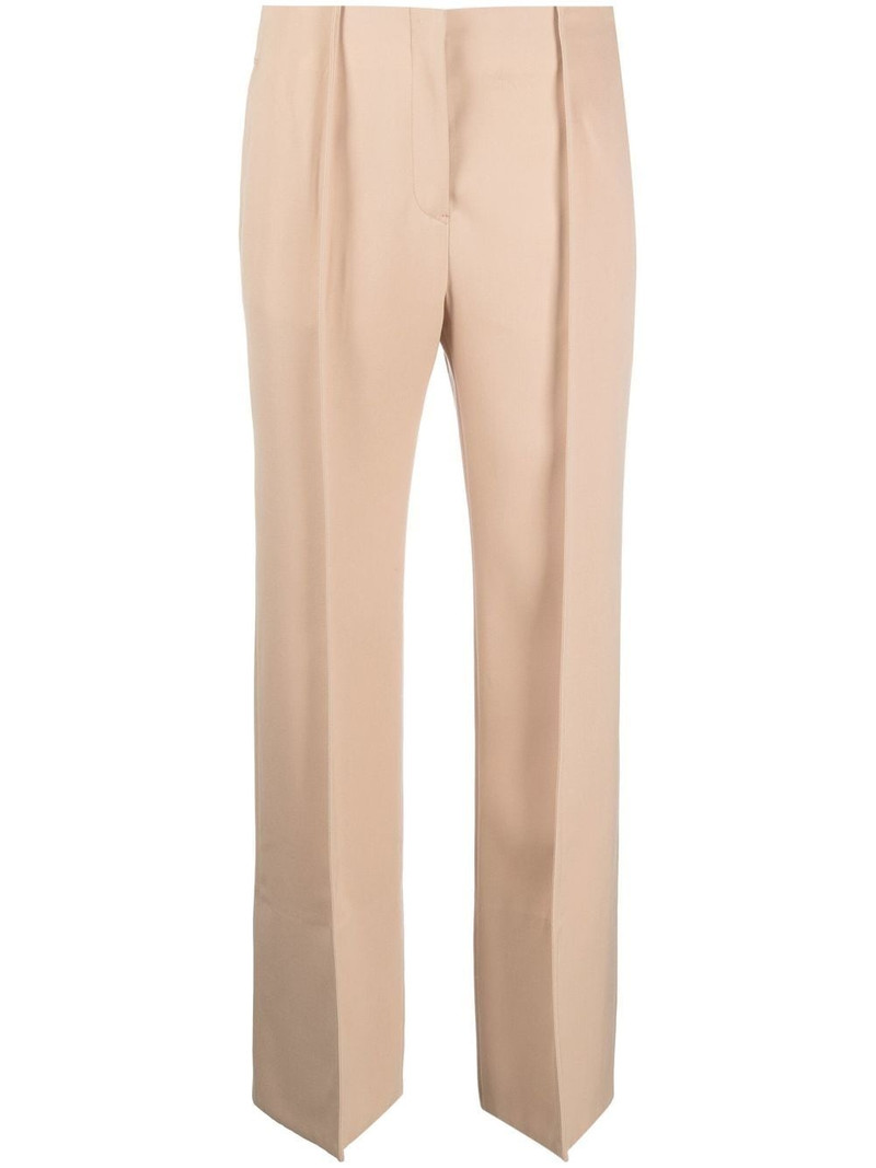 pintuck-detail flared trousers 1