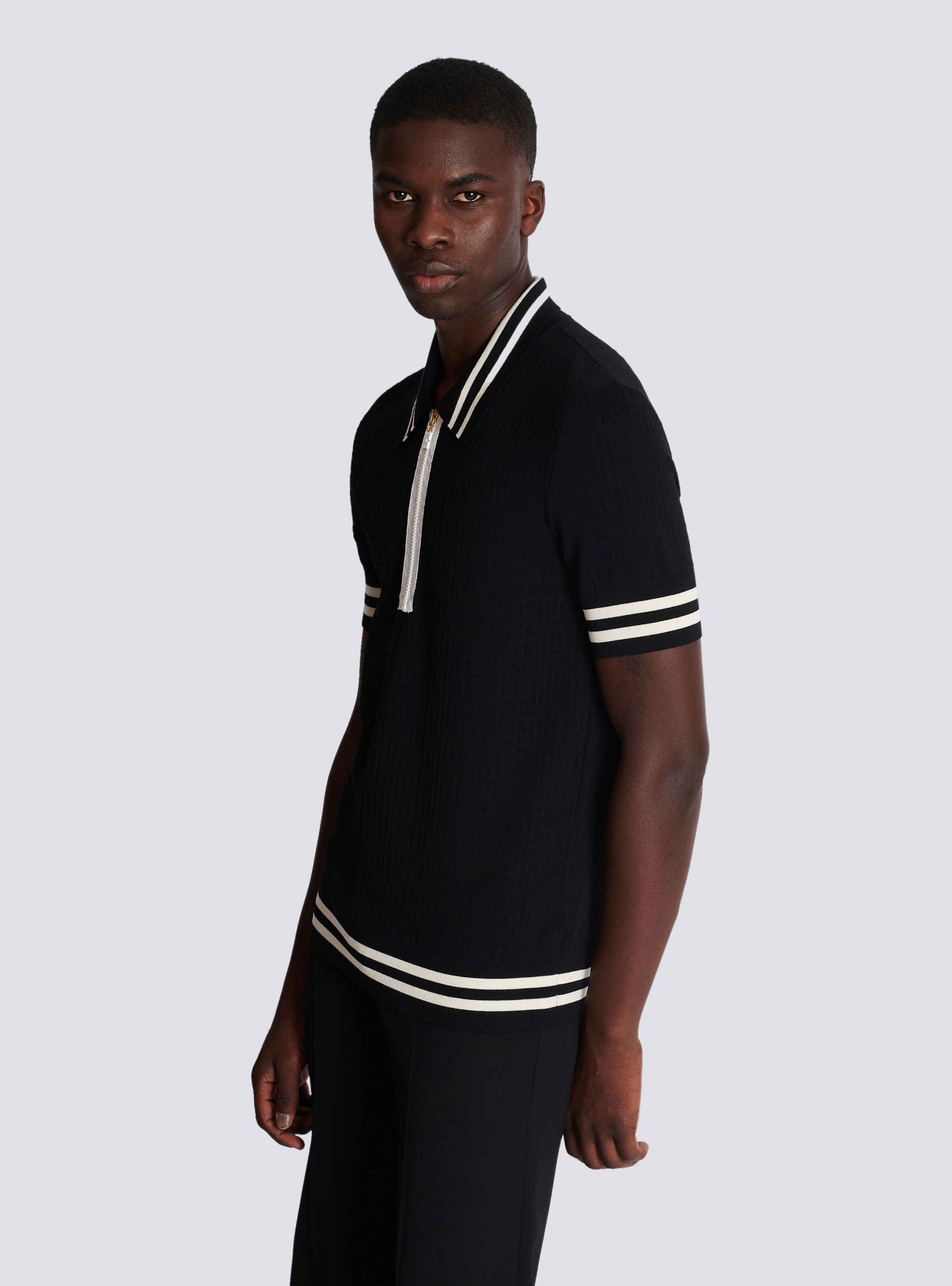 Monogrammed jacquard polo shirt - 6