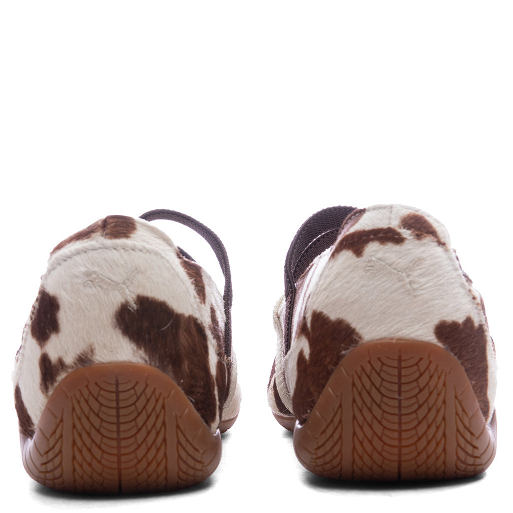 WOMEN'S SPEEDCAT BALLET COW PRINT - CHOCOLATE BROWN/WARM WHITE - 4
