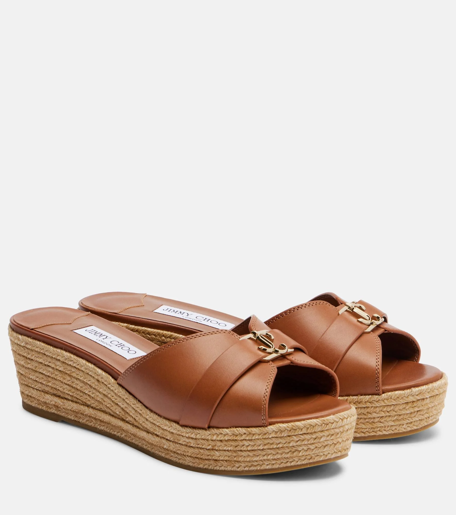 Leda leather espadrille wedges - 1
