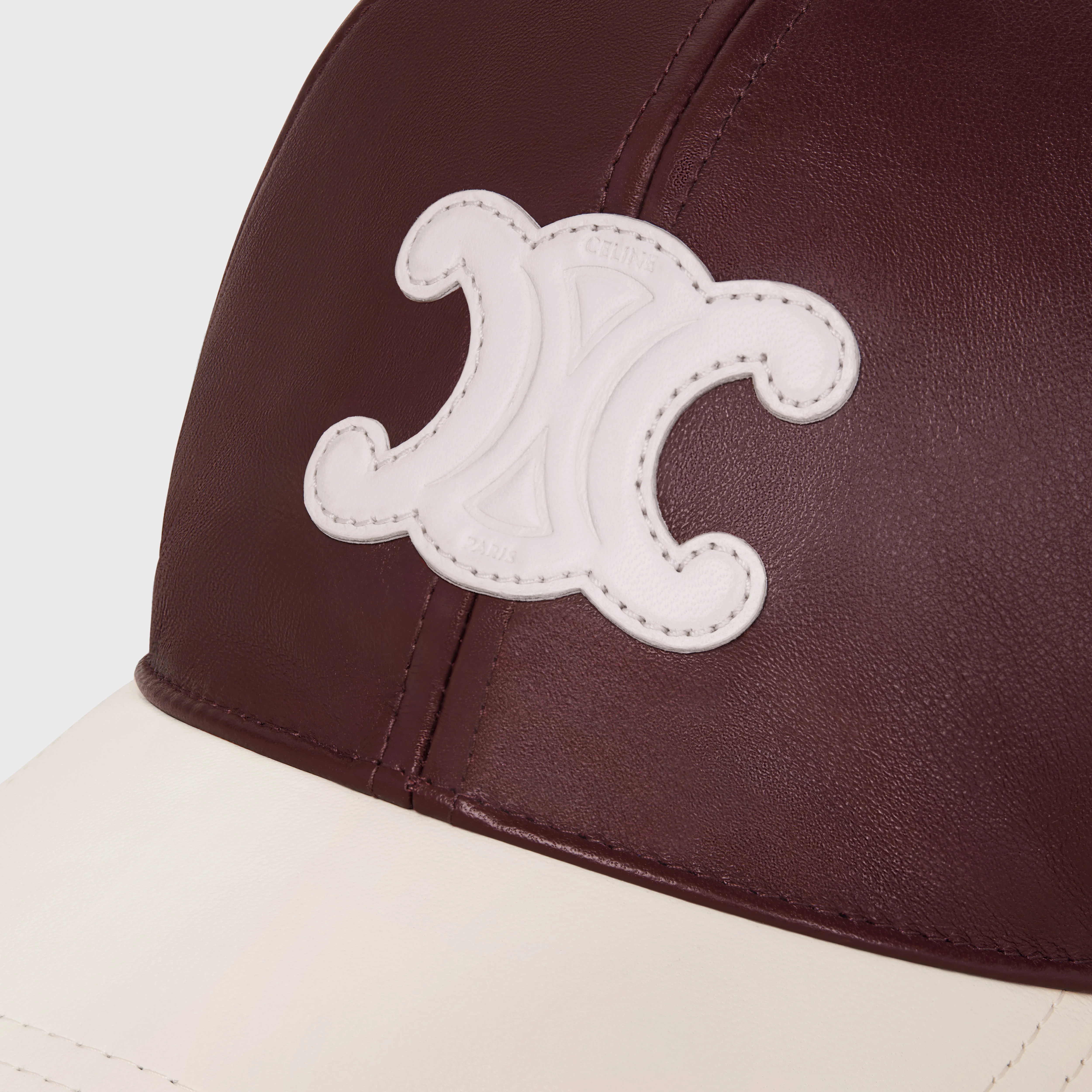 triomphe baseball cap in lambskin - 5