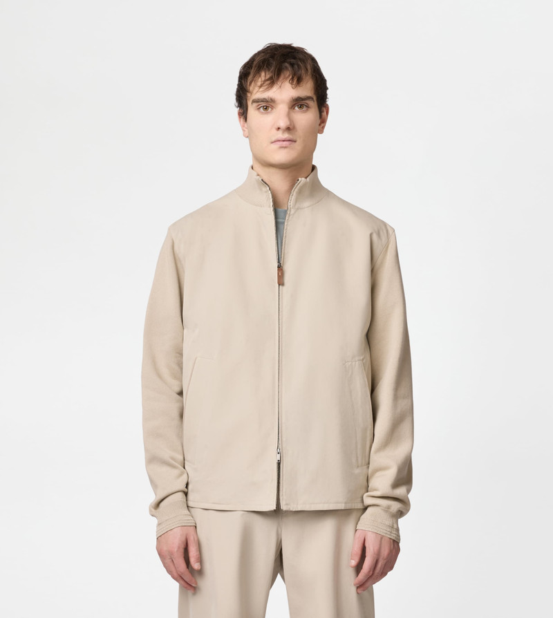 BOMBER JACKET IN TECHNICAL COTTON - BEIGE 3