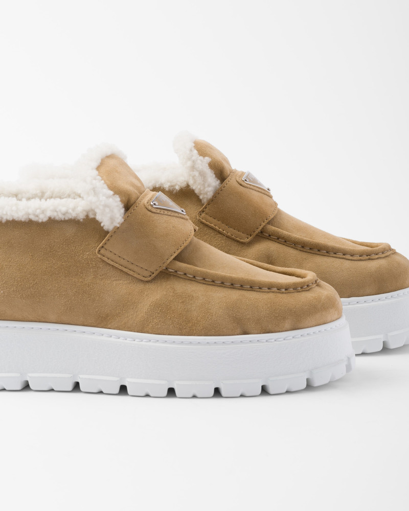 Suede loafer booties 6