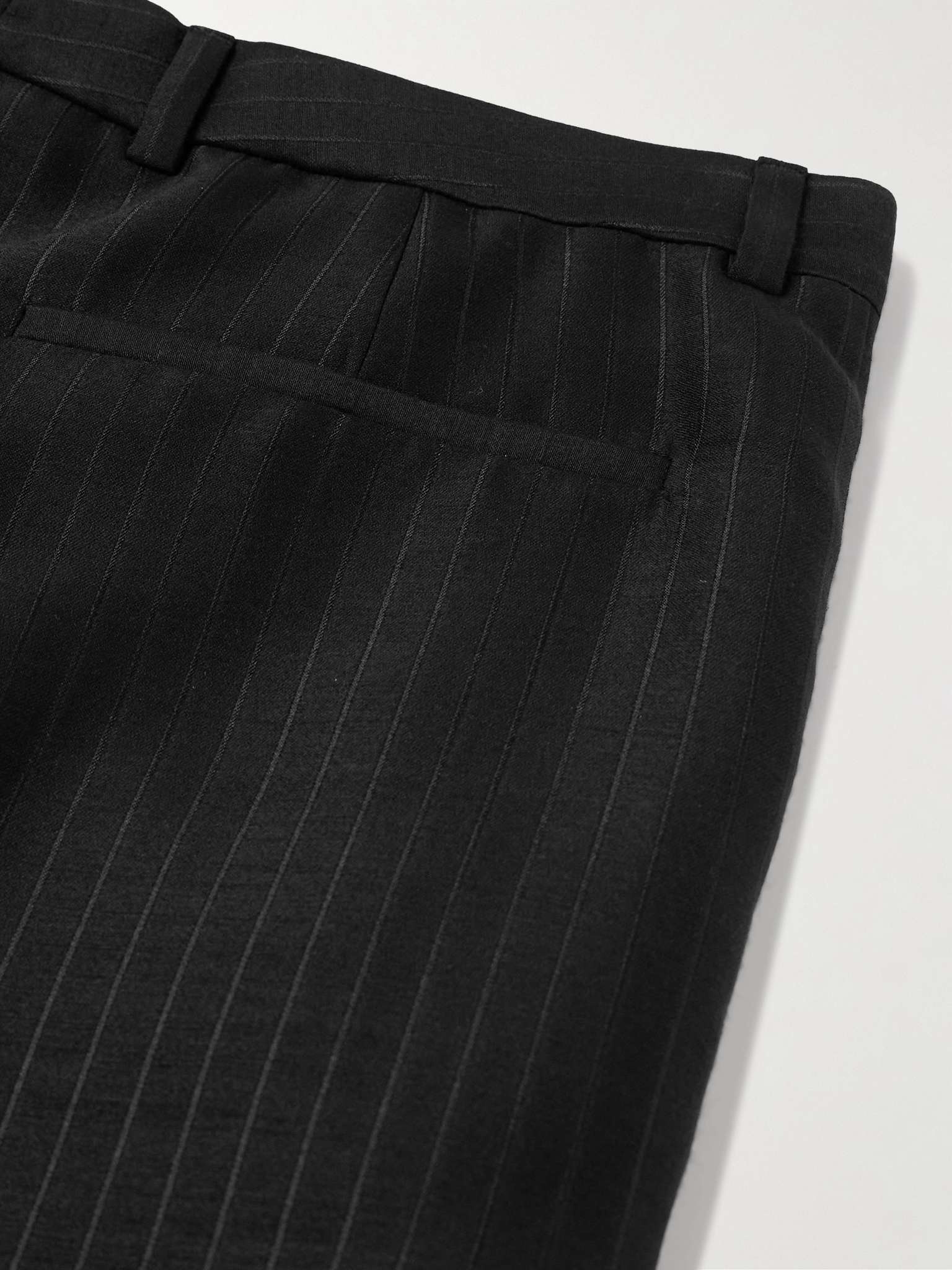 Straight-Leg Pleated Pinstriped Wool and Silk-Blend Suit Trousers - 5