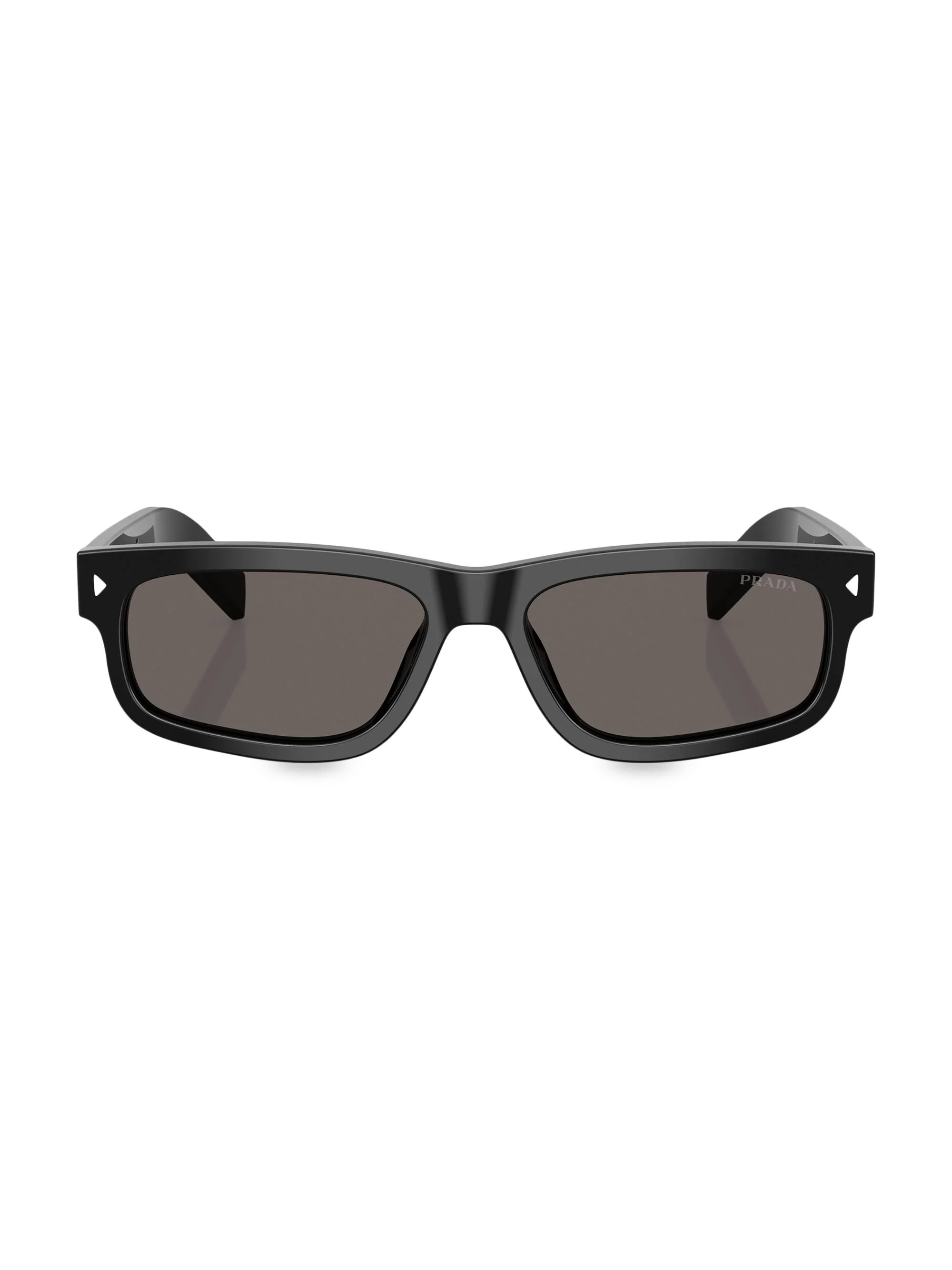Men's 57MM Rectangular Sunglasses - Black Dark Grey - 1