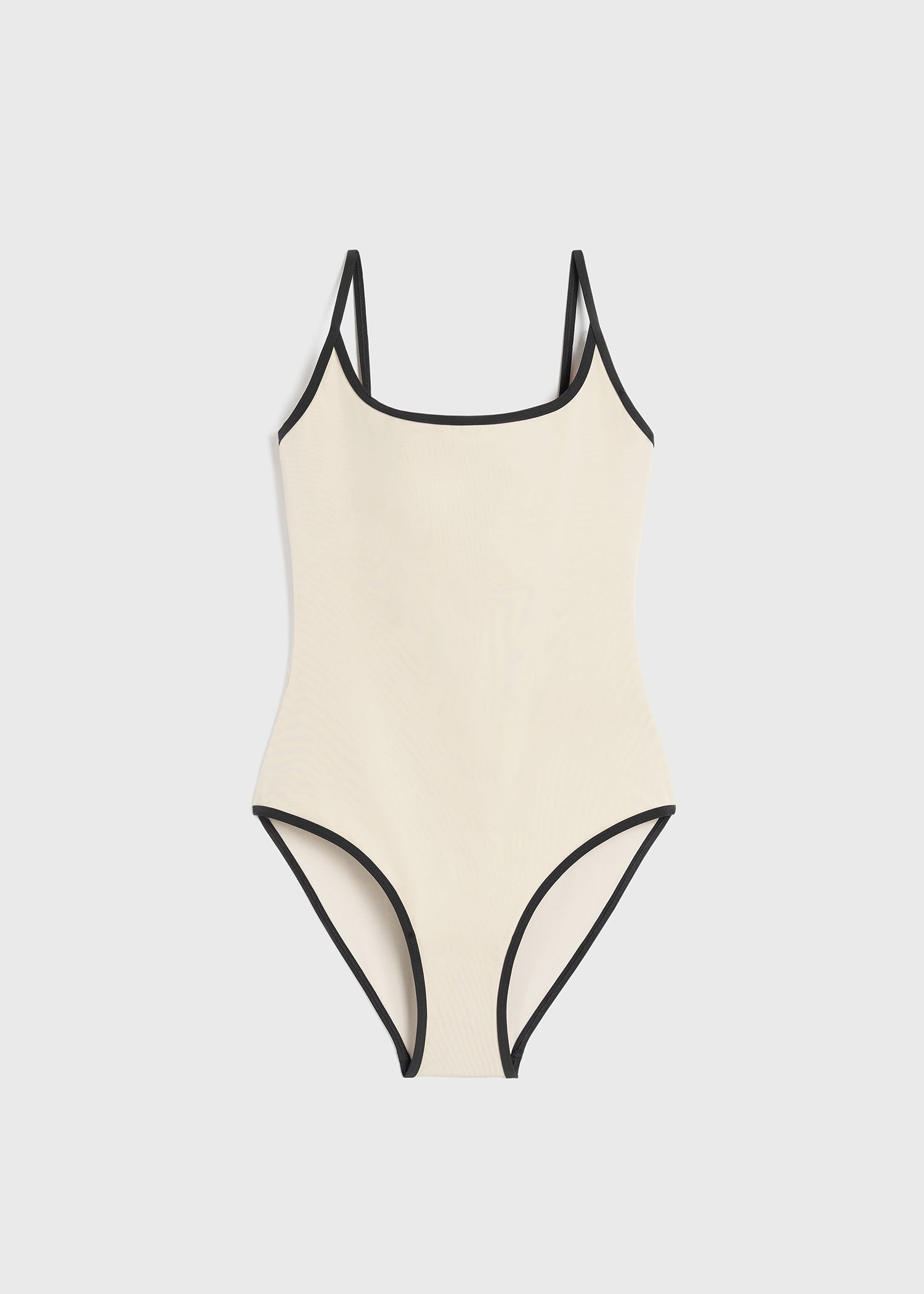 Stripe edge swimsuit light hay - 1