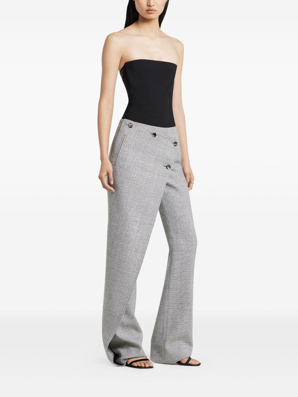 strapless button-fastening bodysuit - 3