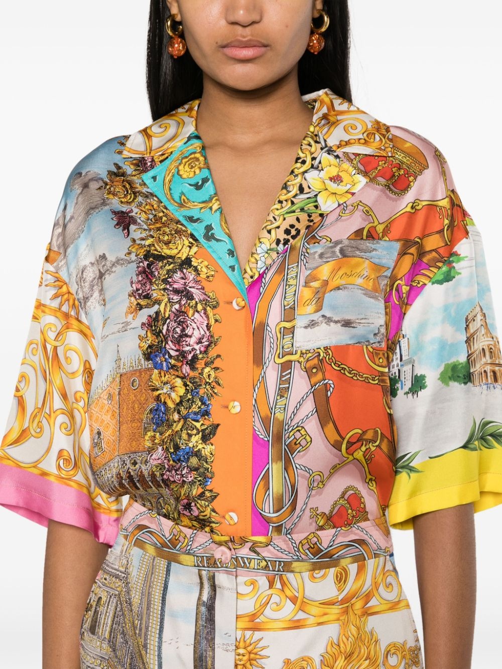 graphic-print silk shirt - 5