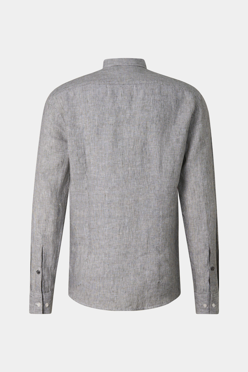 BOGNER Timi linen shirt in Olive green/white outlook