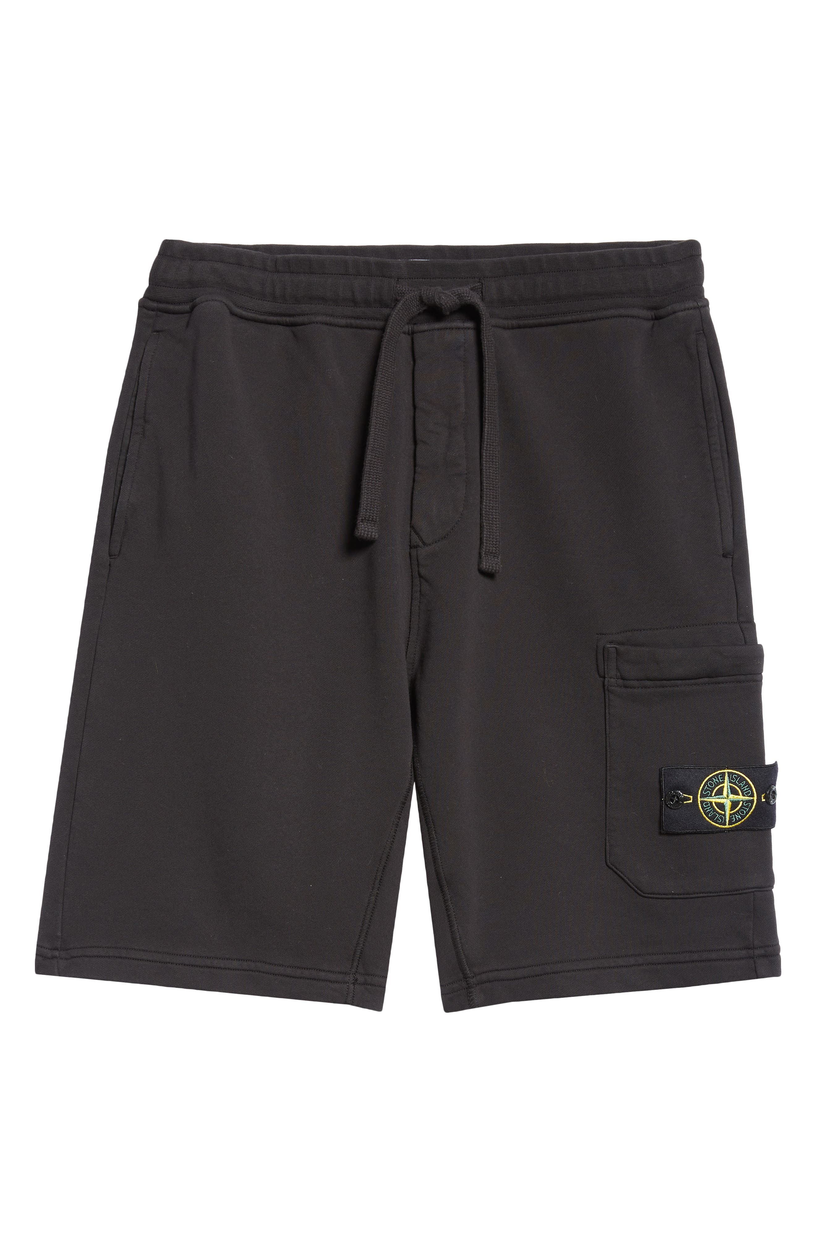Stone Island Cotton Fleece Cargo Bermuda Shorts in V0029 Black at Nordstrom - 6
