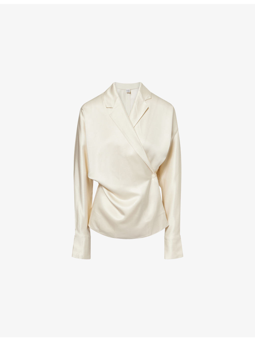 Wrap Notch-Lapels Woven Blouse - 1