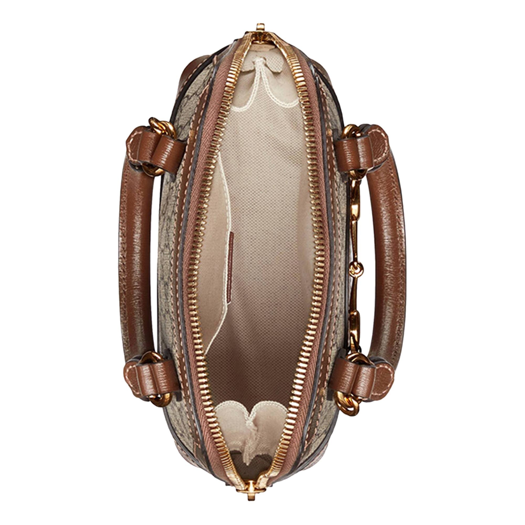 Gucci Horsebit 1955 Mini Top Handle Bag 'Beige/Ebony' - 3