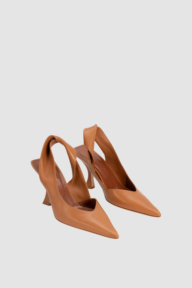 BY FAR Yasha Summer Tan Nappa Leather Slingback Pump outlook