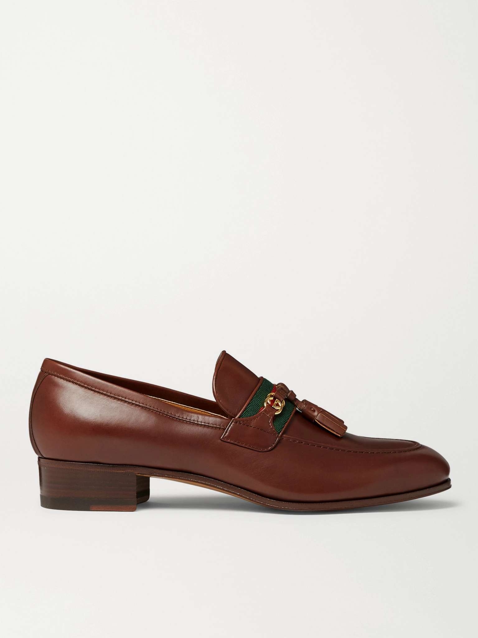 Paride Webbing-Trimmed Tasselled Leather Loafers - 1