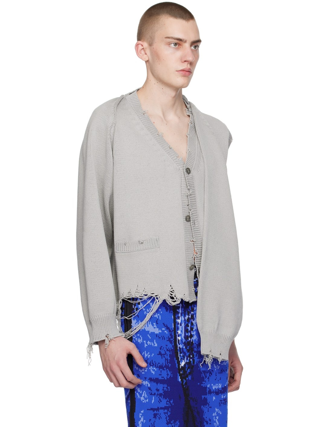 Gray 2Way Sleeve Cardigan - 2