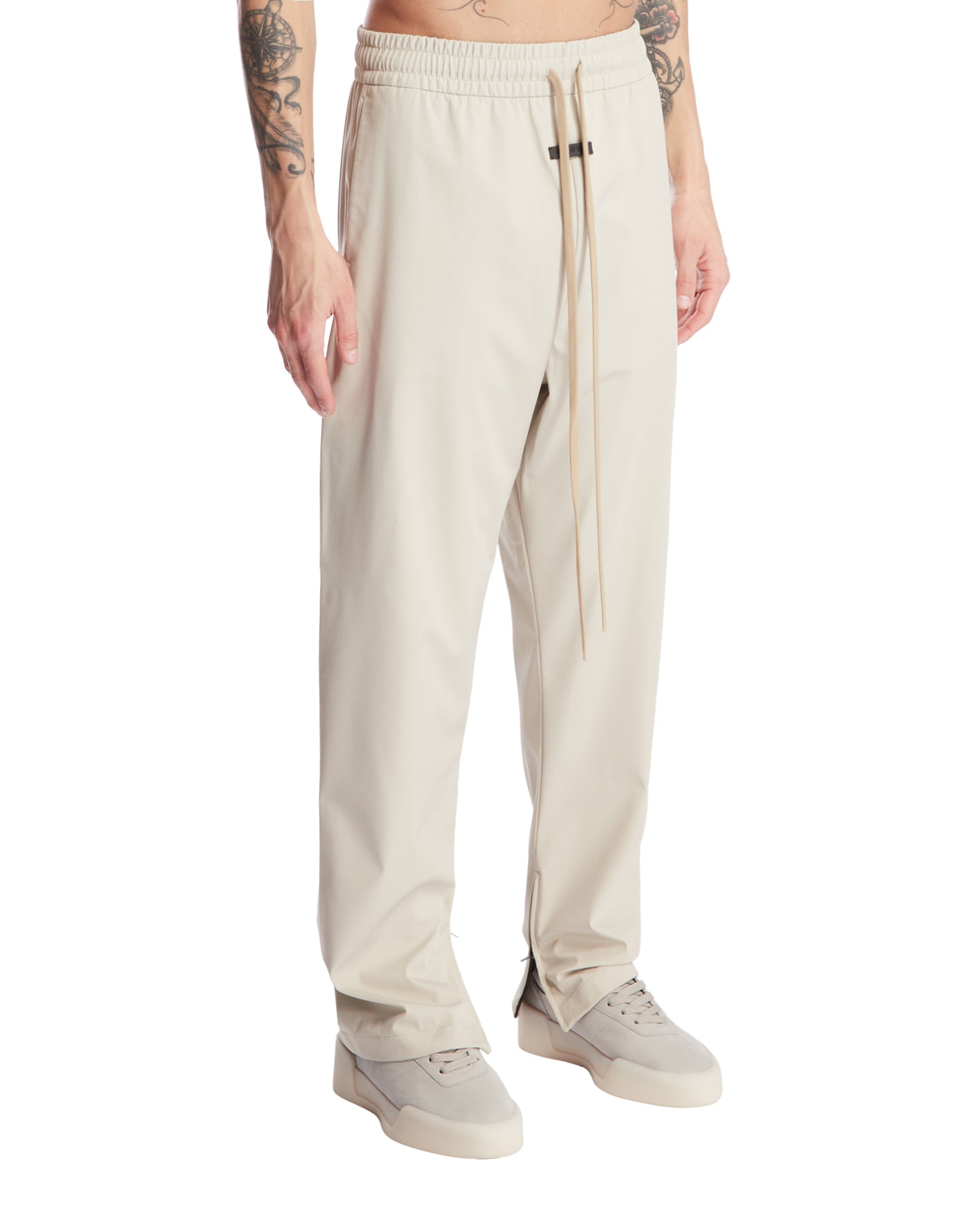 Beige Trousers with Side Zip - 4