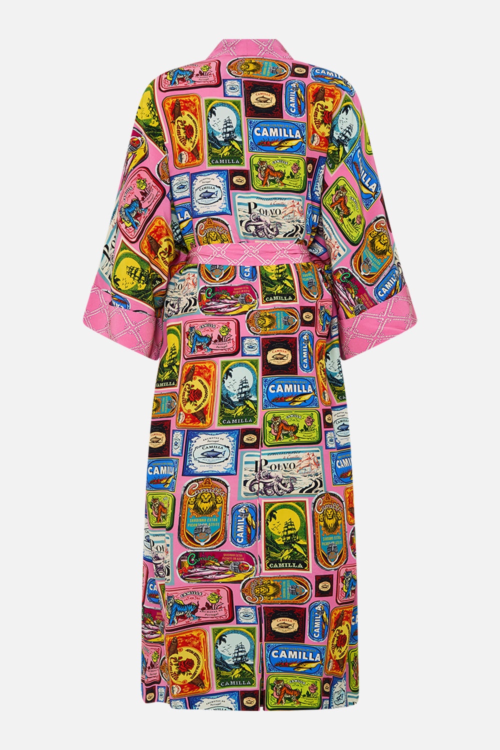 LONG ROBE WITH NARROW COLLAR - 7