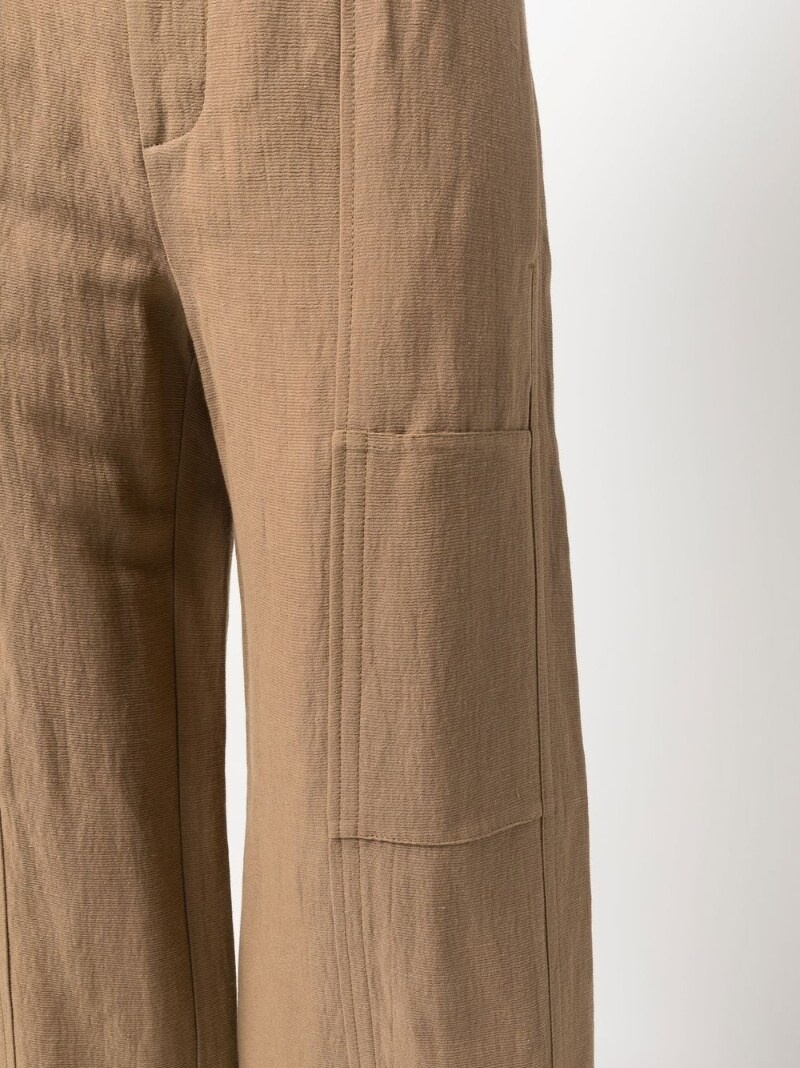 one tone-patch wide-leg trousers - 5