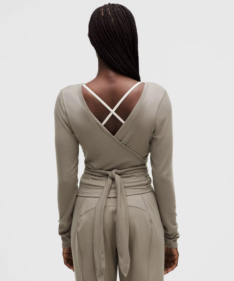 Front-to-Back Wrap-Waist Long-Sleeve Shirt 8