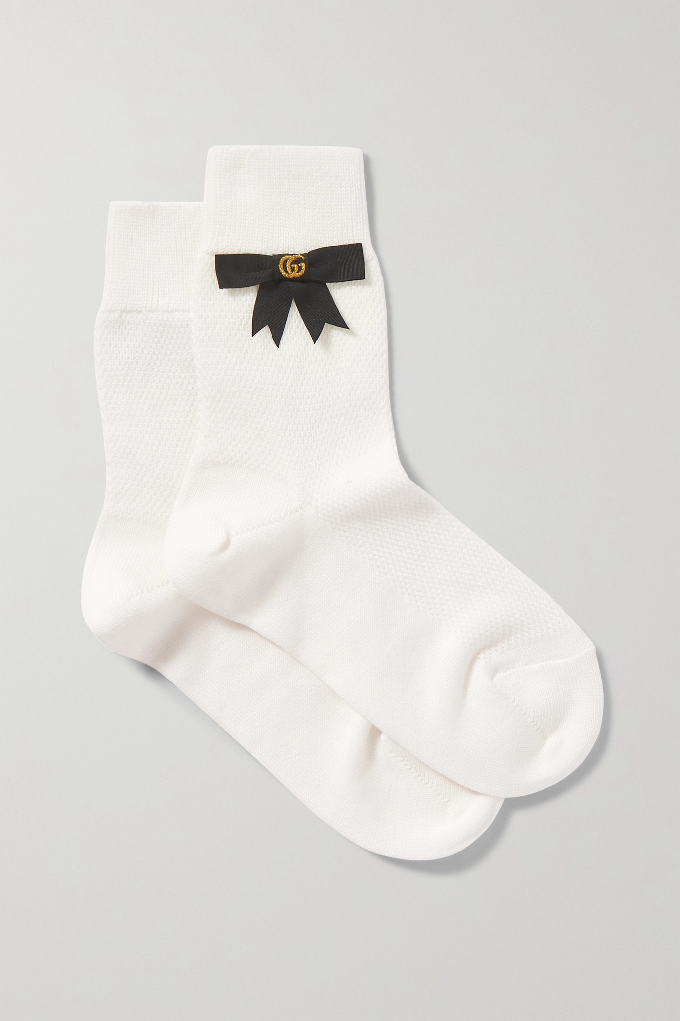 Bow-embellished cotton-blend socks - 1