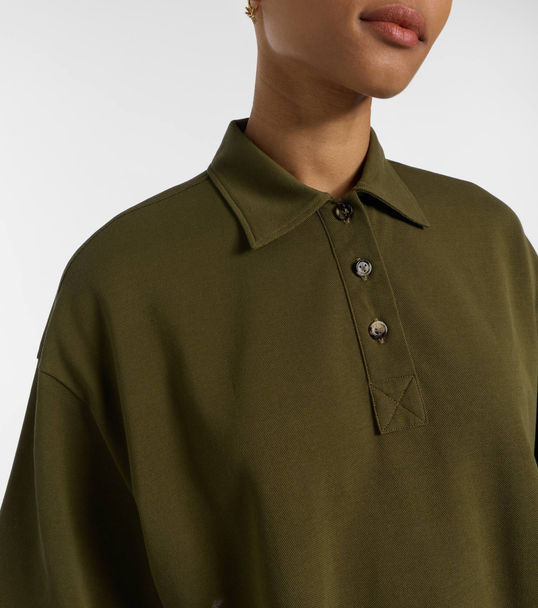Cropped cotton polo shirt - 4