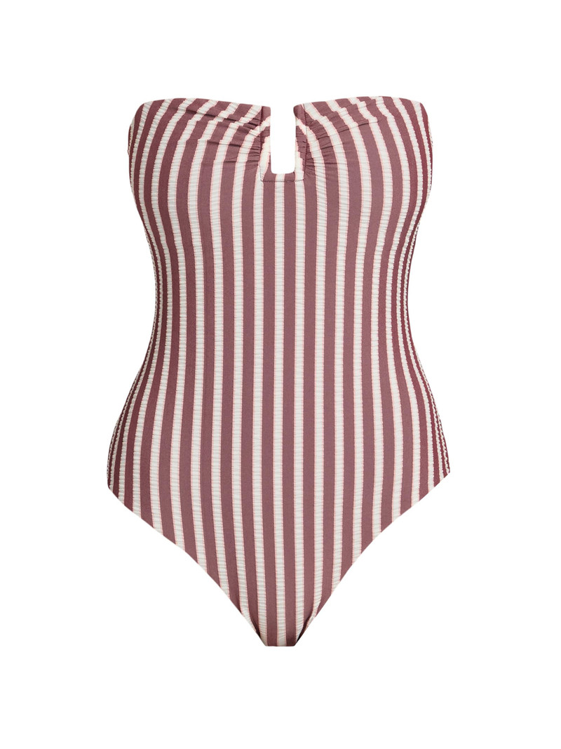 Women's Ottilie Striped One-Piece Swimsuit - Oxblood Stripe 1