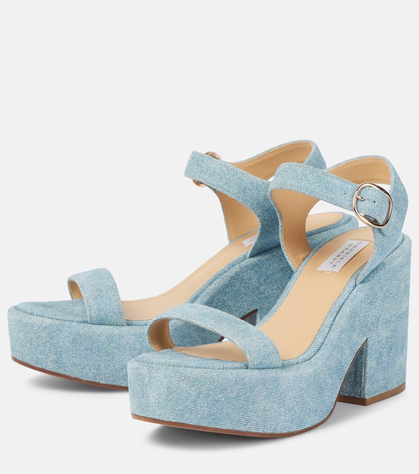 Iman denim platform sandals - 4
