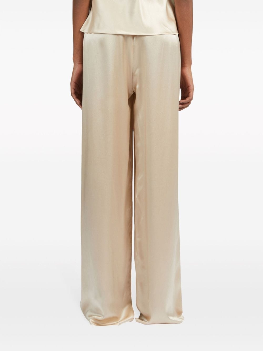 satin-finish wide-leg trousers - 4