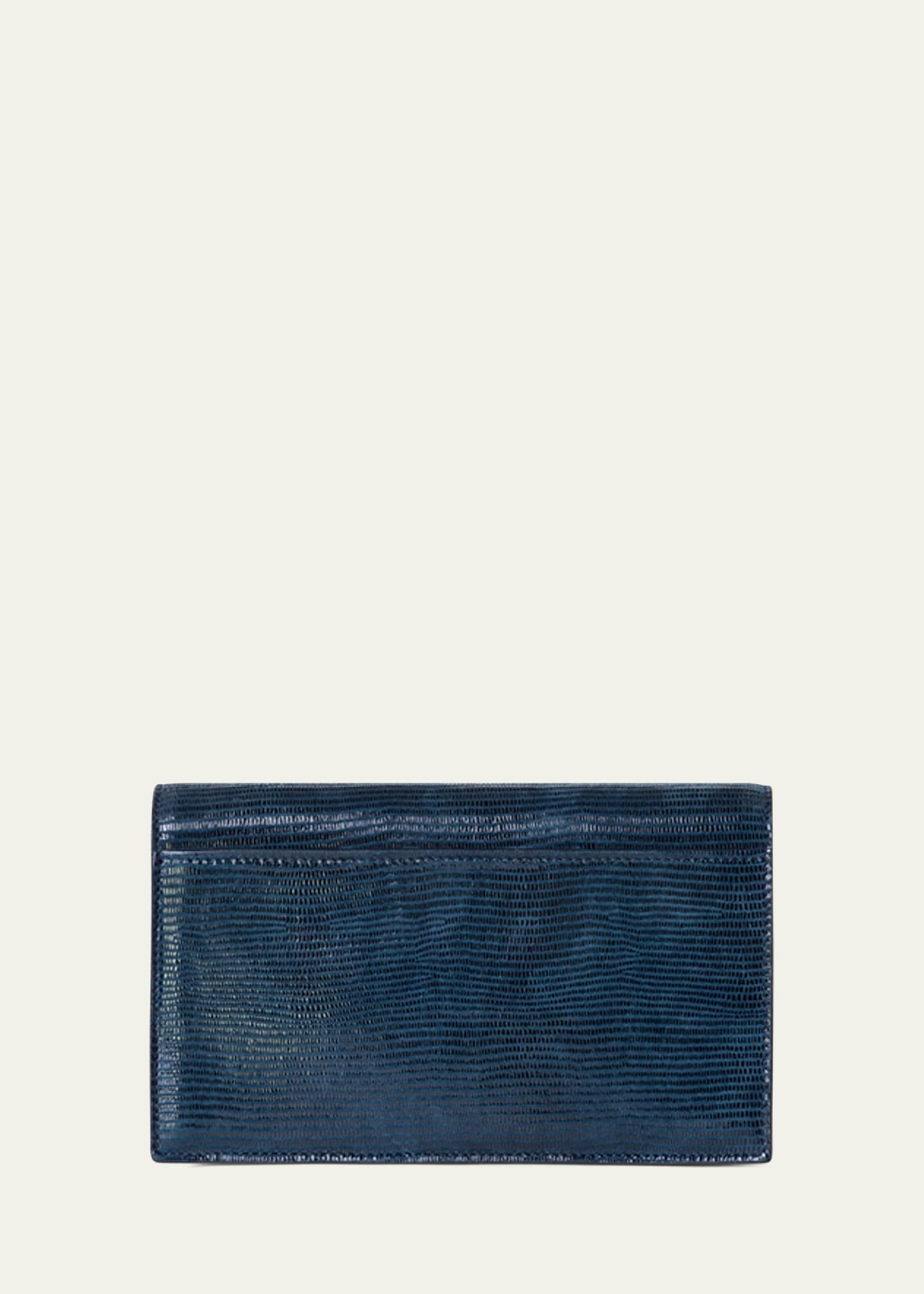Anouk Lizard-Print Clutch Bag w/ Chain - 2